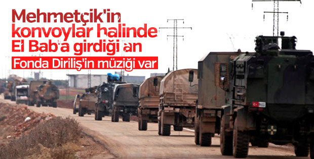 Türk askeri Diriliş Ertuğrul eşliğinde El Bab'a gidiyor