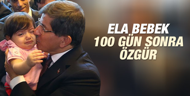 IŞİD'den kurtulan Ela bebek Davutoğlu'nun kucağında İZLE