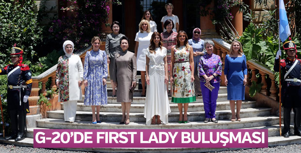 Emine Erdoğan G-20 zirvesinde first lady'ler ile buluştu
