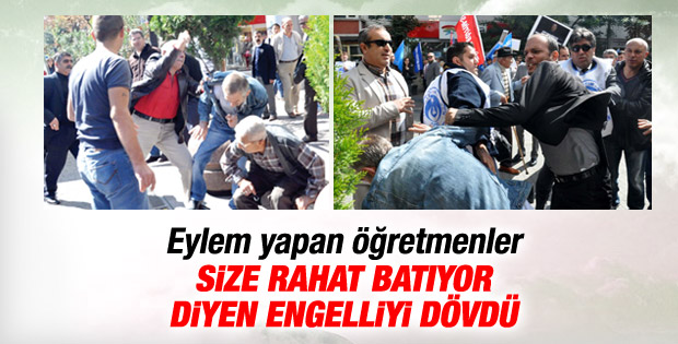 Eskişehir'de engelli adama öğretmen dayağı İZLE