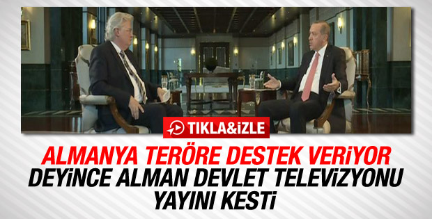 Erdoğan'ın terör çıkışı Alman sunucuya yayını kestirdi