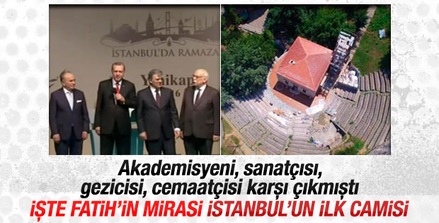 Erdoğan Fatih'in mirası İstanbul'un ilk camisini açtı