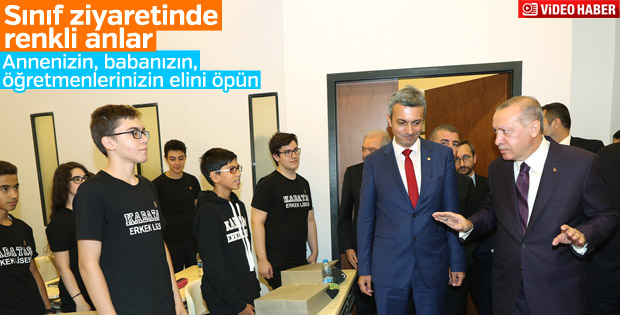 Başkan Erdoğan'dan öğrencilere el öpme tavsiyesi