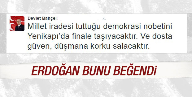 Cumhurbaşkanı Erdoğan Bahçeli'nin tweetlerini paylaştı
