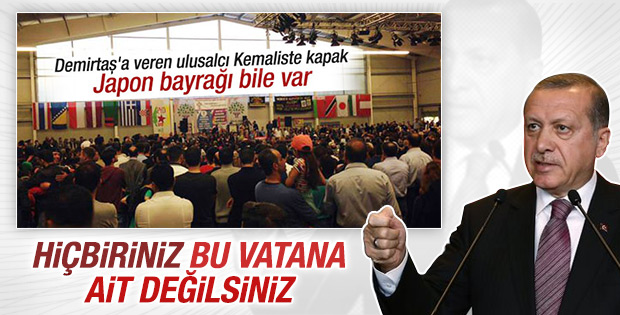 Erdoğan'dan Türk bayraksız HDP toplantısına tepki