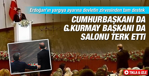 Abdullah Gül ve Necdet Özel de Danıştay'ı terk etti İZLE
