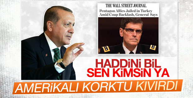 Erdoğan'ın haddini bil dediği ABD'li komutan kıvırdı