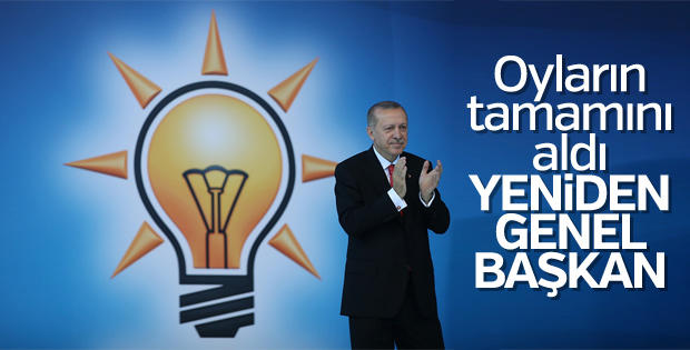 Erdoğan, bir kez daha AK Parti Genel Başkanı seçildi