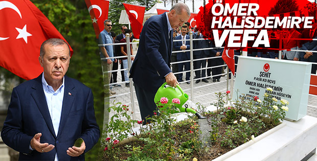 Erdoğan'dan Ömer Halisdemir'in kabrine ziyaret