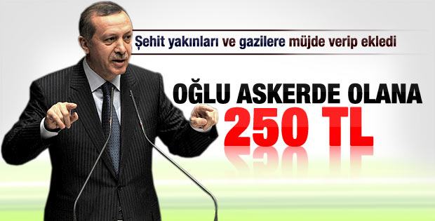 Erdoğan'dan asker ailelerine maaş müjdesi