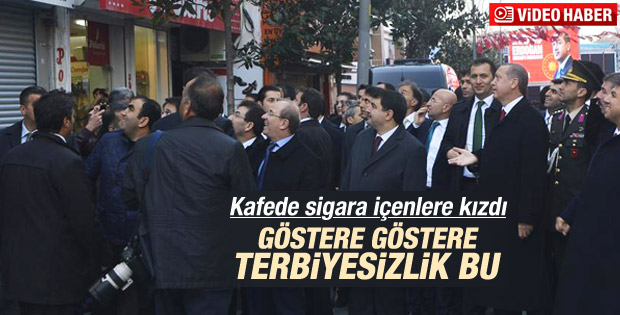 Erdoğan kafede sigara içenlere kızdı İZLE