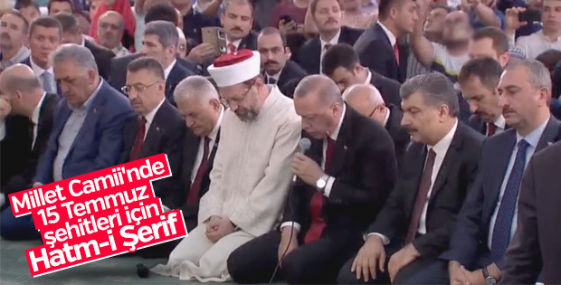 Beştepe Millet Camii'nde 15 Temmuz şehitleri Hatm-i Şerfi