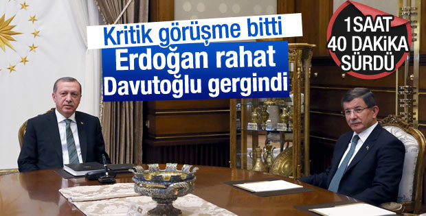 Erdoğan ile Davutoğlu'nun görüşmesi 1 saat 40 dakika sürdü