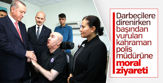 Cuhmurbaşkanı Erdoğan Gazi Turgut Aslan'ı ziyaret etti