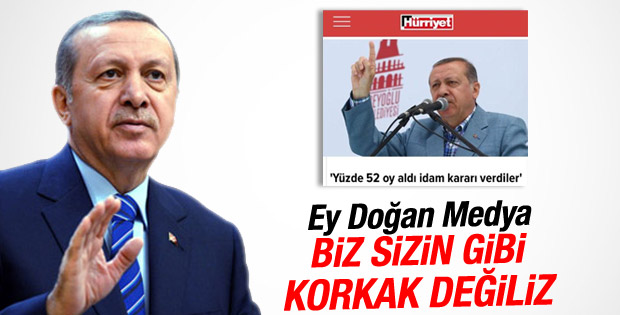 Erdoğan'dan Doğan Medya'ya tepki