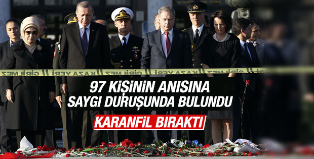 Erdoğan patlamanın olduğu meydana gitti