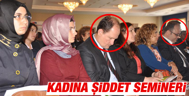 Kadına şiddet seminerinde erkekler uyudu