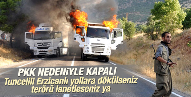 Tunceli - Erzincan karayolu patlayıcılar nedeniyle kapalı