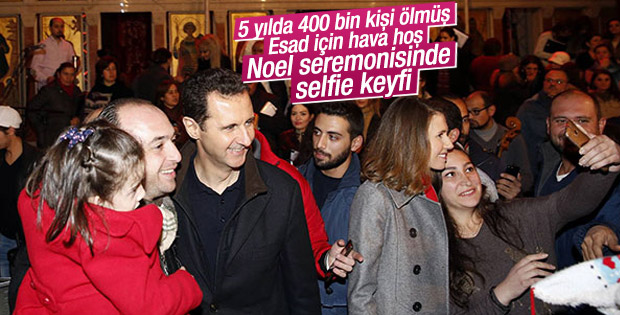 Beşar Esad Noel kutlamasında