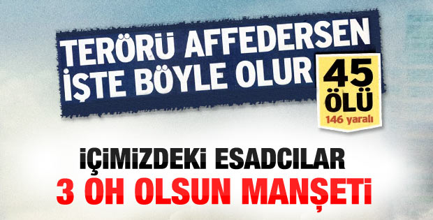 Sözcü Yurt ve Birgün'ün Reyhanlı manşetleri