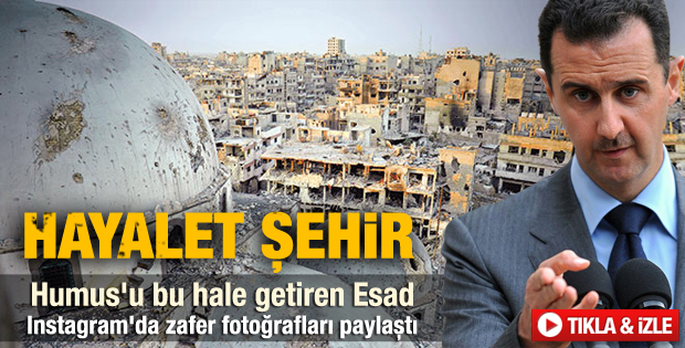 Esad Humus şehrini yok etti - izle