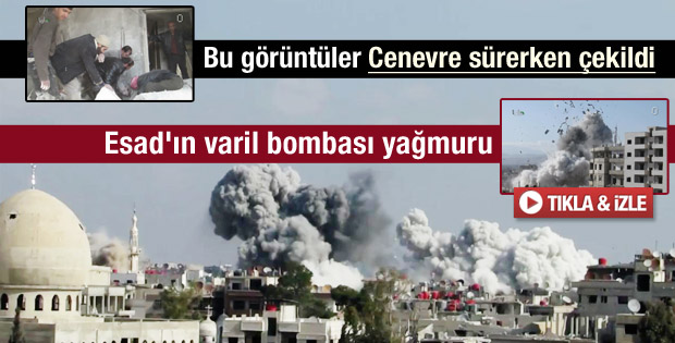 Esad'ın varil bombalı saldırısının görüntüleri - izle