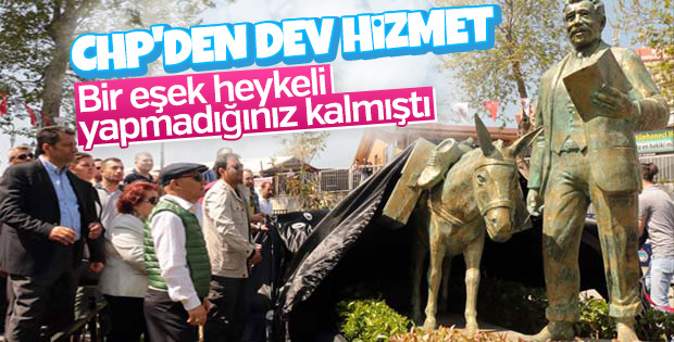 CHP'li belediye eşek heykeli açtı