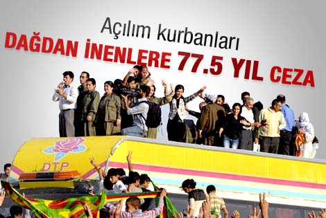 Kandil ve Mahmur'dan gelenlere 77,5 yıl hapis