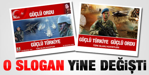 TSK'nın 30 Ağustos sloganı yine değişti