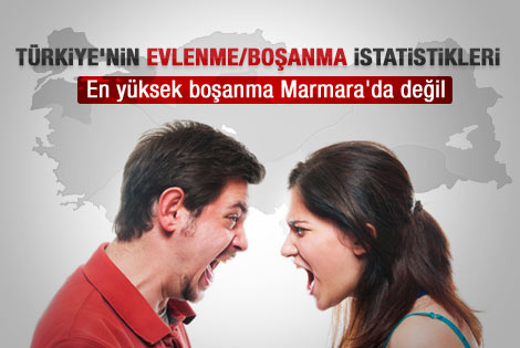 Türkiye'de boşanmaların en çok olduğu bölge