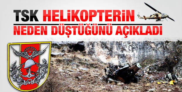 TSK'dan düşen helikopterle ilgili açıklama