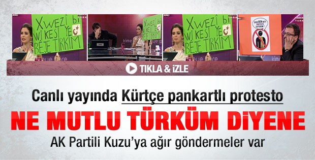 Pelin Batu'dan Kürtçe pankartlı protesto - izle