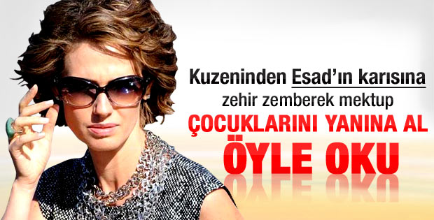 Esma Esad'a amcasının kızından mektup