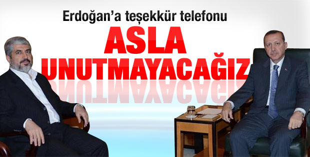 Meşal'dan Erdoğan'a teşekkür