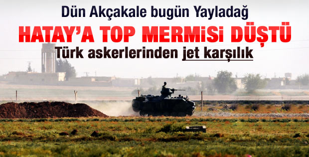Hatay'da top mermisi düştü