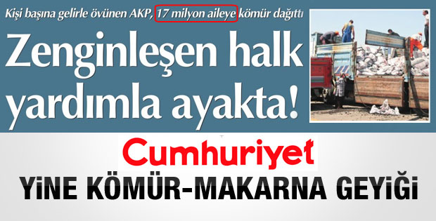 Cumhuriyet'in klasik kömür ve makarna geyiği