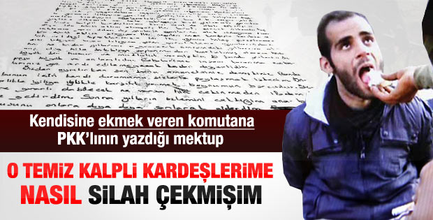 Teslim olan PKK'lıdan komutana teşekkür mektubu