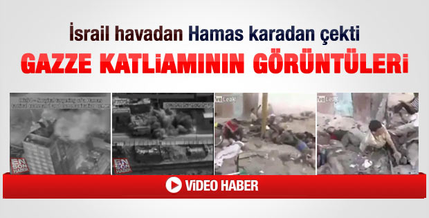 Gazze'de 13 kişinin öldüğü saldırının görüntüleri