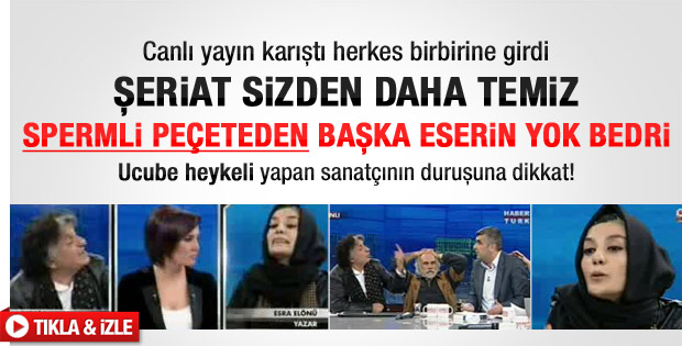 Canlı yayında spermli peçete kavgası - Video