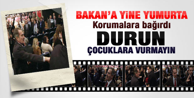 Ertuğrul Günay'a yumurtalı protesto