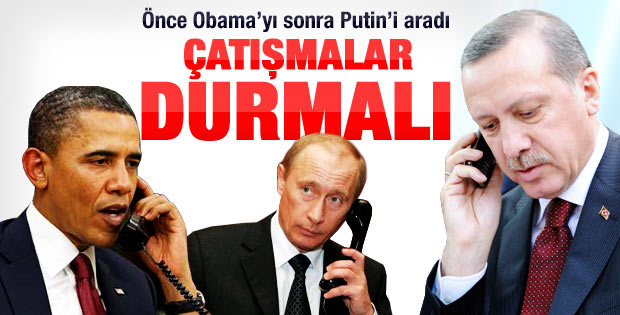 Erdoğan Obama ve Putin ile görüştü