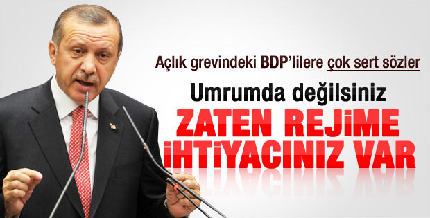 Erdoğan'dan açlık grevi yapan BDP'lilere sert sözler