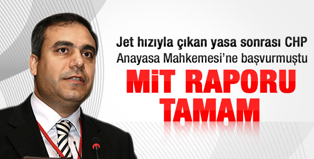 AYM raportörünün MİT raporu tamamlandı