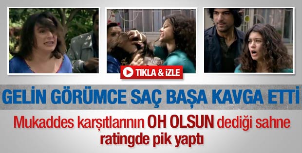 Fatmagül ve Mukaddes saç başa kavga etti