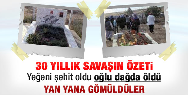 Biri PKK'lıydı diğeri asker: İki kuzenin mezarı yan yana