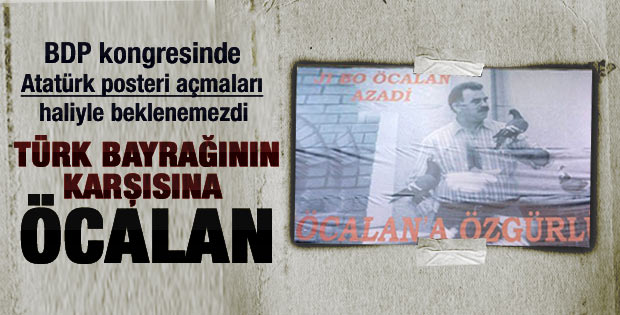 BDP kongresinde salona Öcalan posteri asıldı
