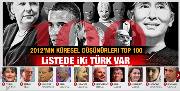 2012 Küresel Düşünürler listesinde 2 Türk var