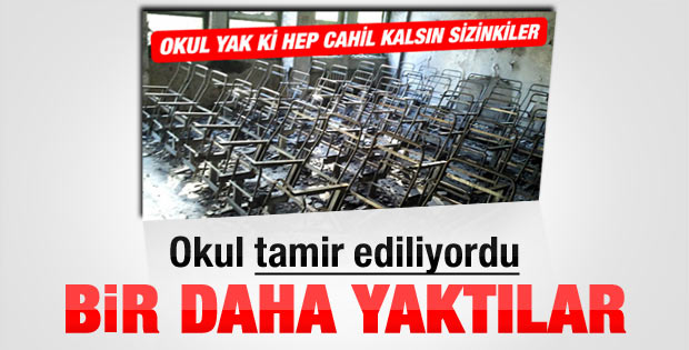 PKK aynı okulu 2. kez yaktı