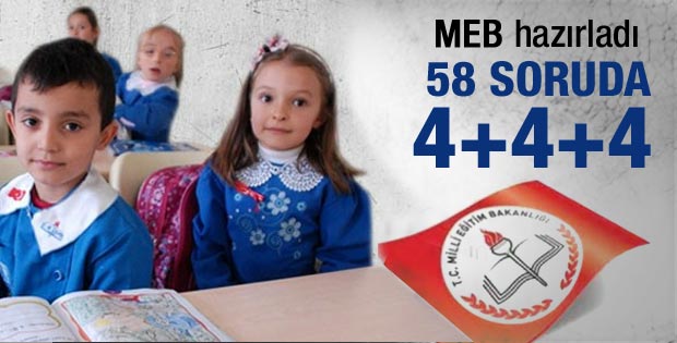 MEB hazırladı: 58 soruda 4+4+4 sistemi