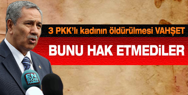 Arınç: 3 kadın PKK'lının öldürülmesi vahşettir